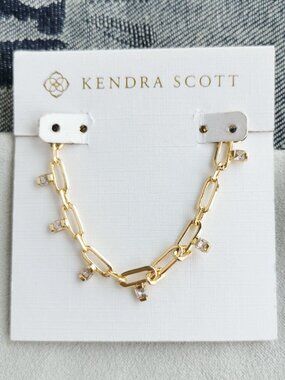 Kendra Scott White CZ Gold Crystal Chain Necklace - Lindy